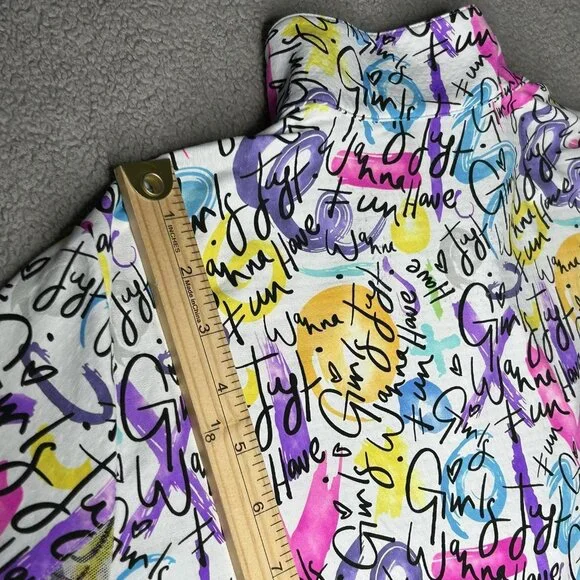 IBKUL Quarter Zip Shirt Womens XL Multicolor Girls Just Wanna Have Fun Golf UPF - Picture 10 of 11